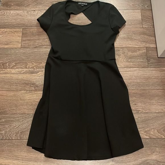 3/$25 CANDY Couture Midi Black Dress with small back opening Size Large. - Picture 10 of 12
